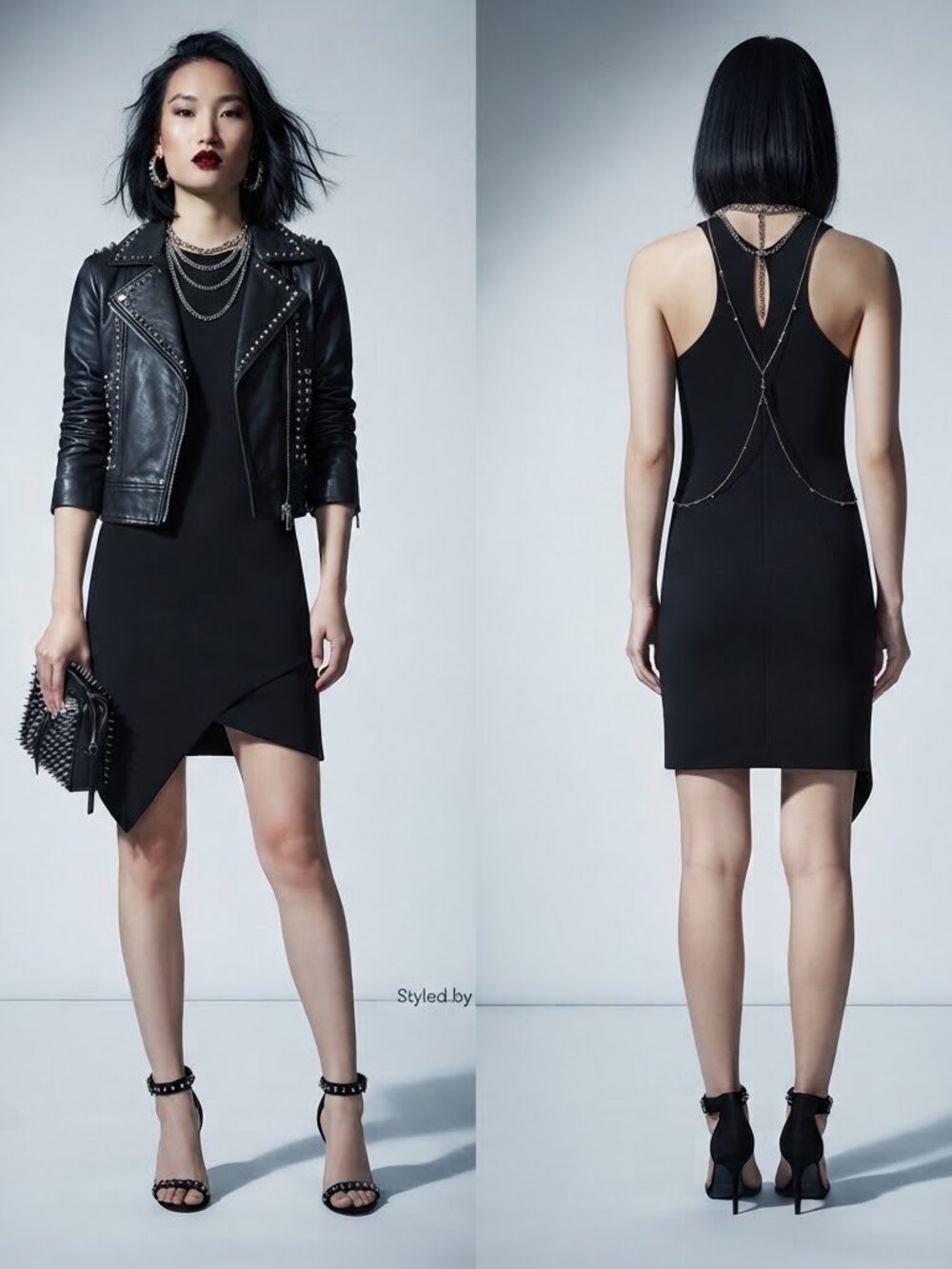 Leith - Crepe Bodycon Sleeveless Dress with Keyhole Cutout | Size Large | Black